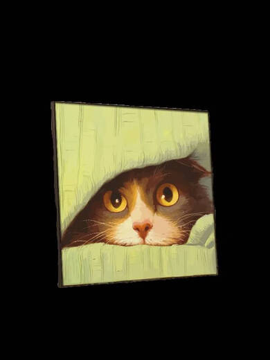 语森忆可爱猫咪diy填充儿童涂色2024新款小尺寸手绘油彩装饰画 hy12804 20*20cm加厚实木内框