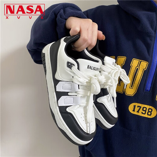 
NASA XVVX board shoes for boys ins super hot Hong Kong style niche couple sports and casual shoes new trends and versatile skateboard men's shoes 6630-white and green 41 (recommended by the store manager)