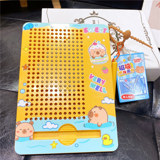 Ignb Kapibala Bola de acero magnético Toy de dibujo Juguetes de laberinto magnético infantil y nivel de entrenamiento de enfoque Bola de entrenamiento [Kitten Purple] Mazerio de pintura magnética