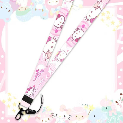 Cartoon lanyard Kuromi Melody Cinnamon dog Gemini KT cat double-sided mobile phone hanging neck long rope Melody