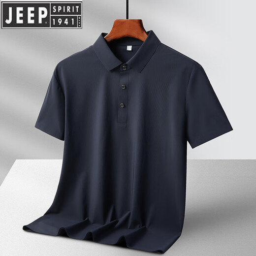 
JEEP SPIRIT Jeep 2025 ice silk quick-drying POLO shirt for men in summer. Sketchless cool summer short-sleeved T-shirt 6629 white M -110Jin [Jin equals 0.5 kg]