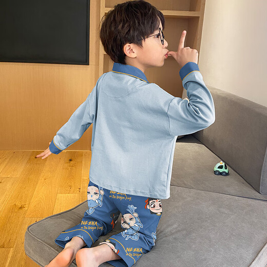 Ultraman Kinderpyjamas für Jungen Frühling und Herbst Pure Cotton Alle Baumwoll-Herbst-Jungen große Kinder Heimkleidung Nezha 2025 Neuer Herbst und Winter Hot Sale 2m-ST-23371. 165 22 Größen (160-165) cm