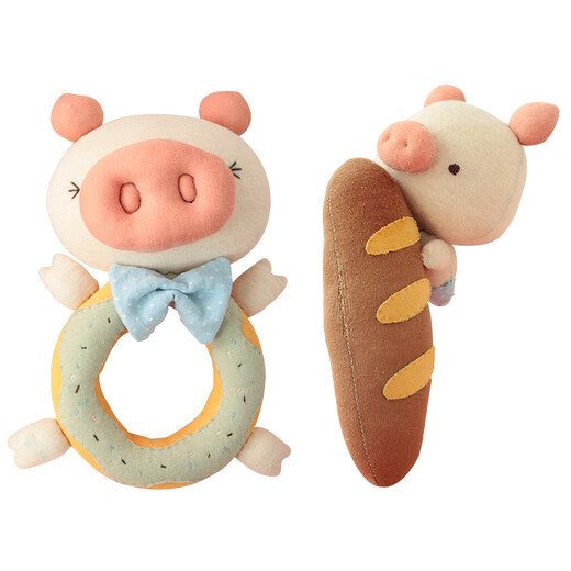 CLCEY Stroller Accessories Pregnant Mother Baby Fabric Pregnant Women DIY Baby Supplies Pregnancy Passing Time Crib Accessories Pig Xiaoji Bread Rattle Material Pack