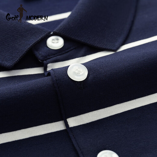 GOLF MODERNGOLFMODERN高尔夫条纹短袖t恤男夏季翻领polo衫中年商务半袖体恤 白色_ZSLF3883 L