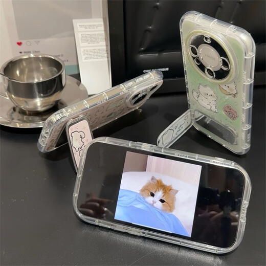 Oppo Mobiltelefongehäuse Multiple Cat Stand Oppoa58/A1 High-Value-OpenO13/12-Full-inclusive Realmegt5 Hard Shell Anti-Fall One Plus ACE5/2V Mobiltelefon Hülle Puff Feather Yarn- [Mehrere Katzen HNF176]+Spiegelstand Oppo Reno1