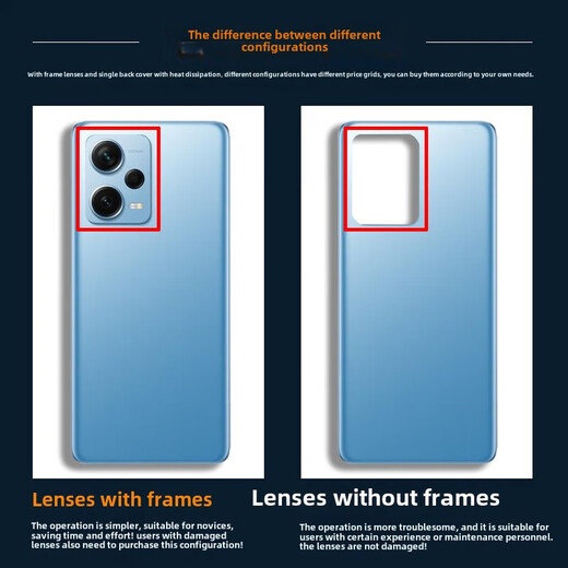 Original for redmi redmi note12pro glass back cover NOTE12PRO+ mobile phone back case battery cover Note12Pro mirror porcelain white belt camera frame mirror tempered glass back cover/shell