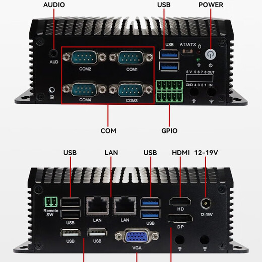 INCEER mini-hôte de contrôle industriel sans ventilateur, ordinateur industriel entièrement fermé, bureau d'affaires intégré, mini ordinateur de bureau pratique, serveur informatique Intel N95 (double réseau) 8G/128G/WIFI à semi-conducteurs