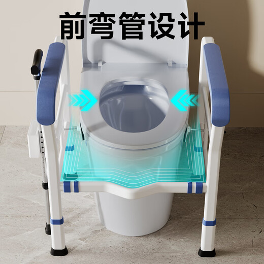 raogi朗娇德国卫生间马桶扶手老人安全起身辅助神器免打孔防滑拐杖侧翻 【KS826灰】马桶扶手