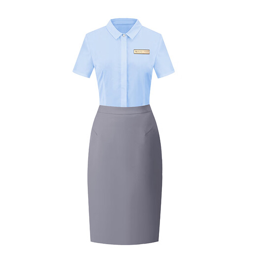 Huanpei Blue Blue Professional Suit Shirt Suit Jupe Business Entretiens Formelles Propriété STENANTESSE Réception de travail Summer Blue Blue Short à manches (17087) S