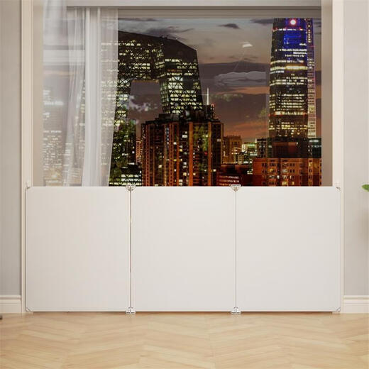 
LDVEP door pet fence on the floor indoor home dog and cat special L-type free combination simple heightened isolation baffle milky white 15272cm (3 pieces)
