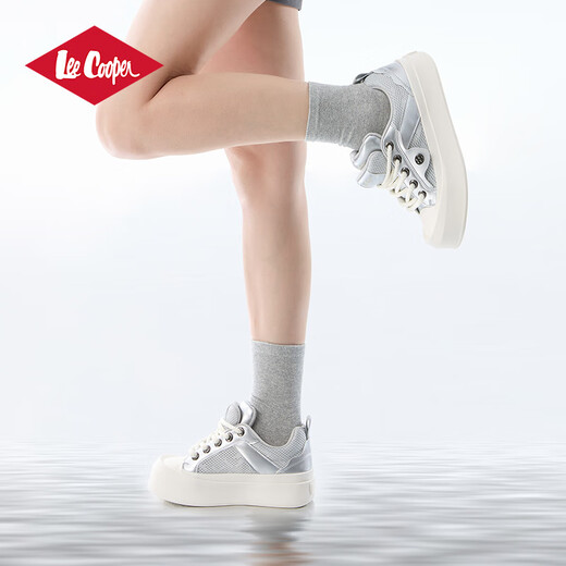 Lee Cooper Board Chaussures Chaussures pour femmes 2025 Nouveau été Mesh Soufflent Chaussures décontractées bas Polyme Polyme Chaussures mignonnes Chaussures blanches extérieures BEIGE 35