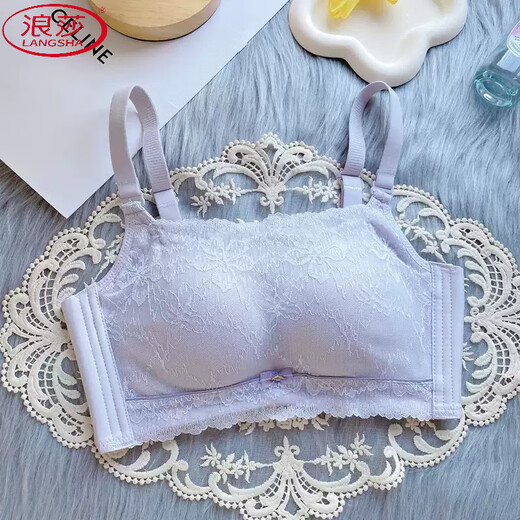 Sous-vêtements de Langsha pour femmes sans anneaux en acier, petits seins, seins plats, soutien-gorge à col mammaire épaissis épaissis sexy
