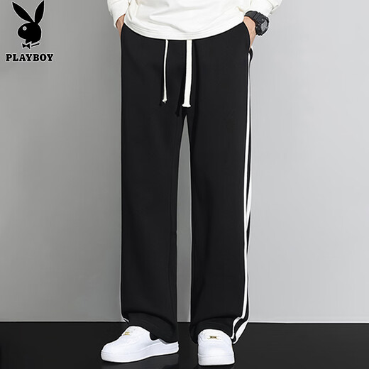 Playboy (PLAYBOY) pants men's straight casual pants men's sports pants autumn and winter high-end loose wide-leg trousers