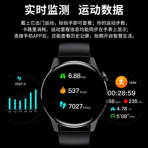 格德利【超清大屏长续航】智能手表蓝牙电话NFC健康监测华强北watch运动手环心率血压支付成人学生男女