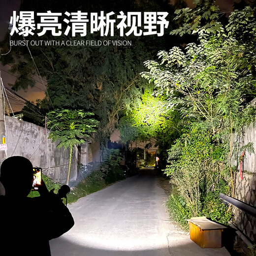 神火头戴式照明灯户外防水小型强光超亮充电野外钓鱼夜钓工地专用头灯 大号VT9227_三档调节_续航30H