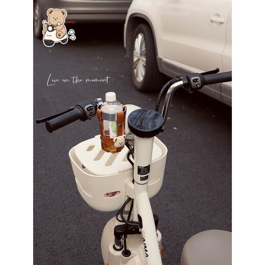 Chelanda Electric Vehicle Water Cup Holder Universal Battery Car Bicycle No Punching Adjustable Water Bottle Holder Milk Tea Beverage Holder Brown Bear Net Holder Water Cup Holder Adjustable Comes with Installation Tools