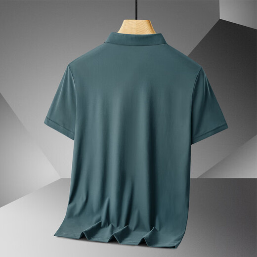 Sept Wolf Daddy Summer Ice Courte à manches courtes Men Men d'été d'âge moyen et de Polo âgé de l'âge moyen Contrôlé de poche d'âge moyen vêtements 1197 PEACOCK BLUE + 1105 GRY [2 PACKS] M adapté à 95-110jin [Jin est égal à 0,5 kg]
