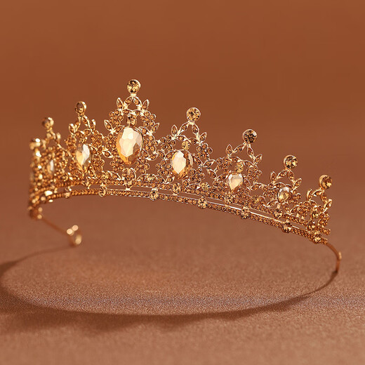
DL 1998 Fat Donglai Quality Bride Crown Tiara Baroque Retro Atmospheric Princess Queen Crown Birthday Hair Accessories Wedding Ginger Crown TS-0003-L
