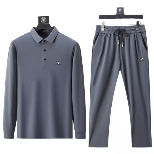 Falamone Armani 2025 Sommer Casual Sportswear Kurzärmer T-Shirt-Anzug Herreneis. Seide Schnelltrocknende zweiteilige Hose [826 Khaki] Sommeranzug M 165 Vorschlag 98-118jin [Jin entspricht 0,5 kg]