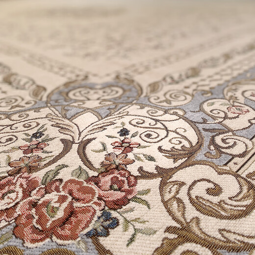 Zhonghong European living room carpet bedroom bedside blanket American sofa coffee table blanket cloakroom jacquard household non-slip scrubbable Roman brown 140*200CM