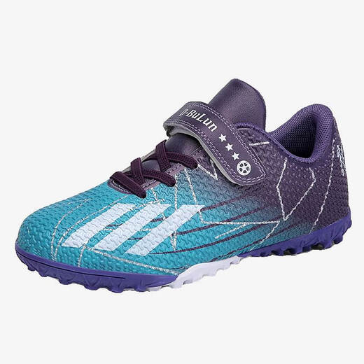 LNML2025 Nouvelles chaussures de football pour enfants Étudiant garçon Falcon tf Nail Broken Nylon Buckle pour femmes chaussures d'entraînement respirant 6199 Nails cassés noirs et bleus 29