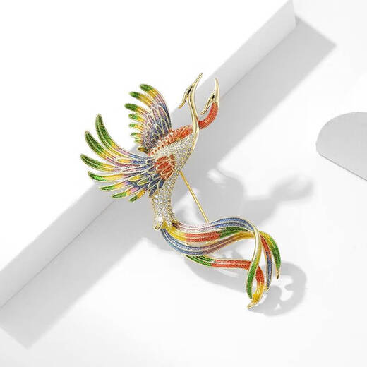 Chishou Enamelo Temperamento Phoenix Broche para mujeres Traje de moda de alta gama Pin Cardigan Botón Séter Séter XL688/Color Phoenix Brooch