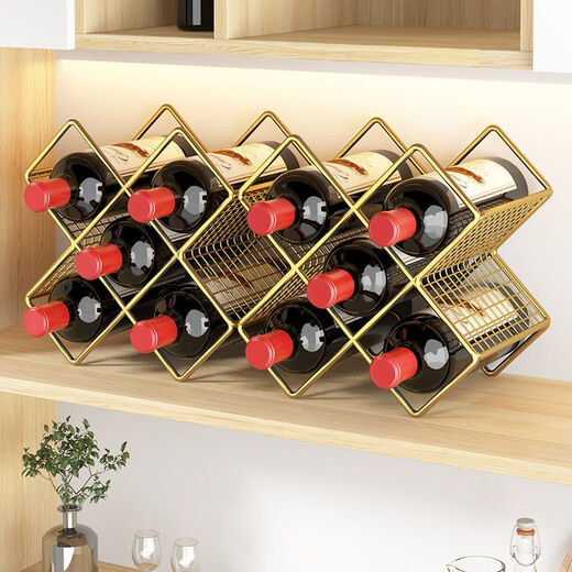 Tanbeiman Red Wine Display Rack Red Wine Rack Creative Light Luxury Modern Simple European Wine Cabinet Rack Ornament Wine Rack Display Rack Wine Rack Holder Black Double Pack
