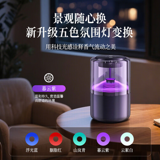 Intelligent cloud and mist viewing car aromatherapy machine for women, automatic aromatherapy spray for women's cars, quiet after the rain, car start and stop + second fragrance for the whole car + five-color ambient light