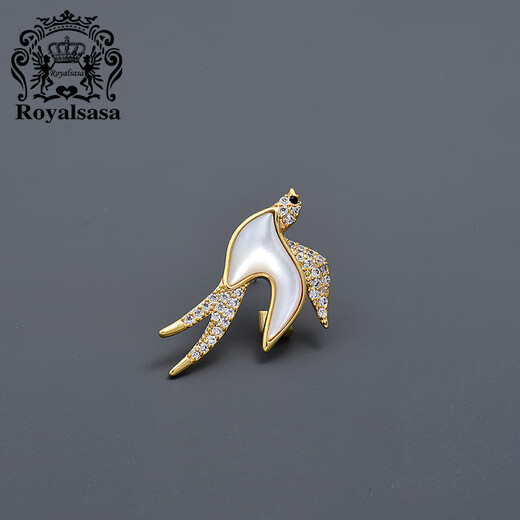 Royal sasa royal salsa golondrina broche pájaro pin camisa traje cuello pin camiseta suéter botón anti-exposición ramillete Accesorios