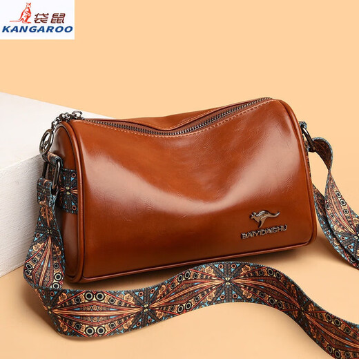 Kangourou [sac féminin léger luxe] kangourou en cuir sac pour femmes sac rond sac cous