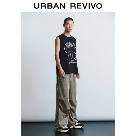 Ur chinesischer Valentinstag 2025 Sommer Neue Herrenkleidung summt lässige Hose mit Beinen mit Beinen mit Weitbeinhosen UMV650033 Grau-Green 30