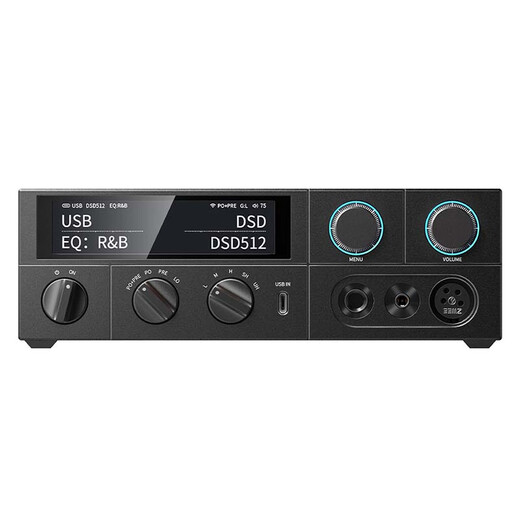 Fei'ao K15 Desktop Decoding Auricular Amplificador de auriculares DSD Decodificación de auriculares todo en uno Amplificador de potencia Hifi Decoder Negro