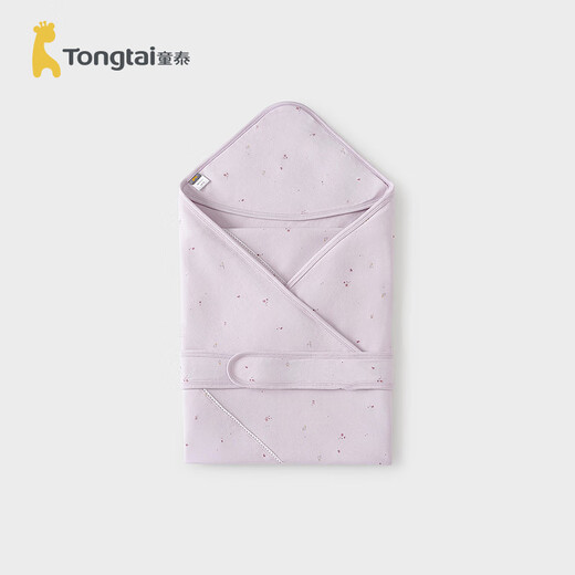 Tongtai (TONGTAI) baby blanket, pure cotton, newborn baby anti-shock wrap, newborn blanket, double-layer blanket, purple 90x90cm