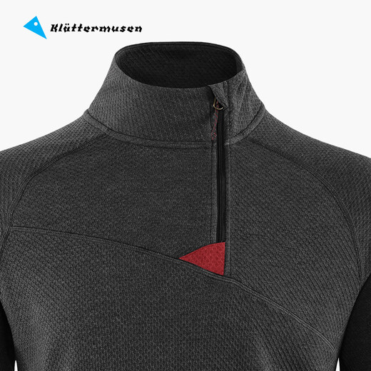 KLATTERMUSEN Climbing Rat 10056 Hugo Women's Half Zipper Pullover Hoodie-Huge 1/2 Zip Sweater W's 962/Raven/Russet Black/Russet XS