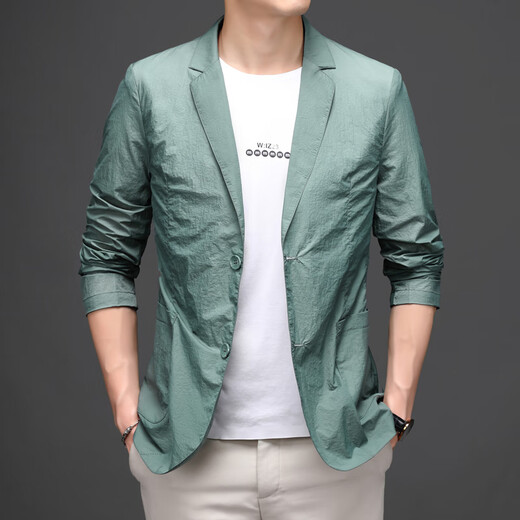 CEO雅戈尔雅戈尔夏季西服男休闲透气款韩版修身小西装男士夹克防晒服 蓝色 2XL 185