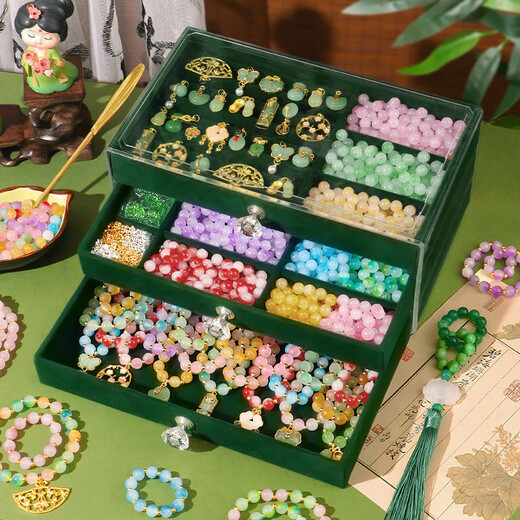 Star Bubble Galaxy children's antique beaded gift box toys girls birthday gifts hair accessories glazed handmade diy play house toys