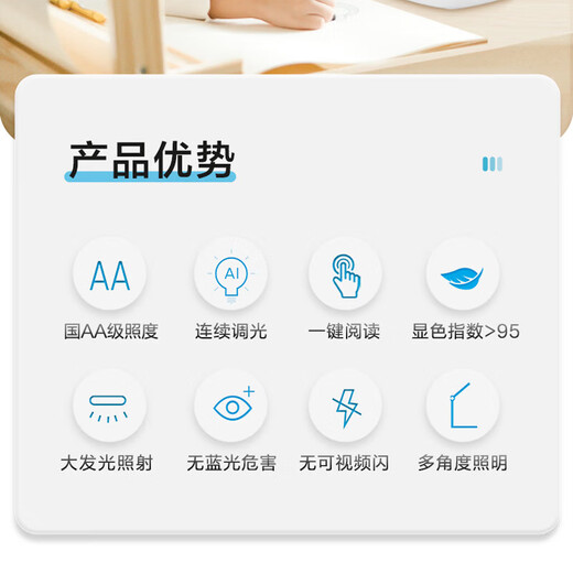 Panasonic night light led eye protection table lamp National AA grade Zhihuo college dormitory desk lamp household small children learning reading and writing lamp 7W-Zhihuo A grade eye protection table lamp HHLT0507G touch switch