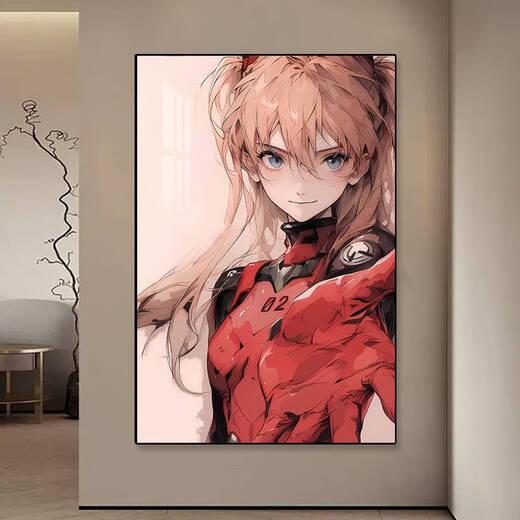 Evangelion hanging painting Asuka Ayari decorative painting Number 1 mobile anime girl's porch painting EVA11 80*12035MM thick aluminum alloy brushed gold