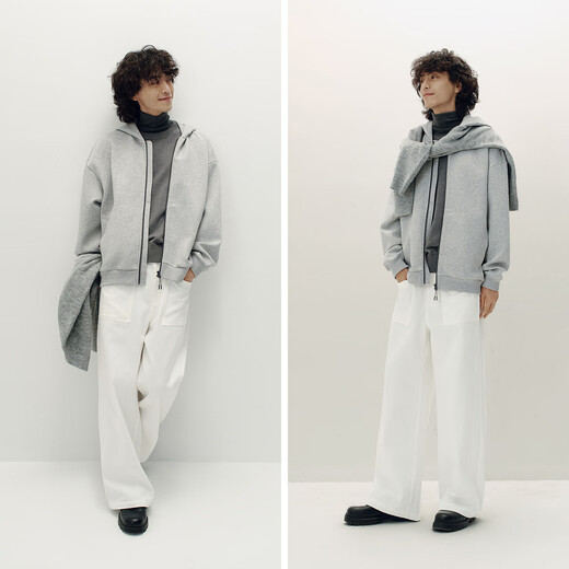 Semir Wang Anyu | Shopping mall same style hooded jacket for men 2025 autumn couple knitted jacket loose 101525108201