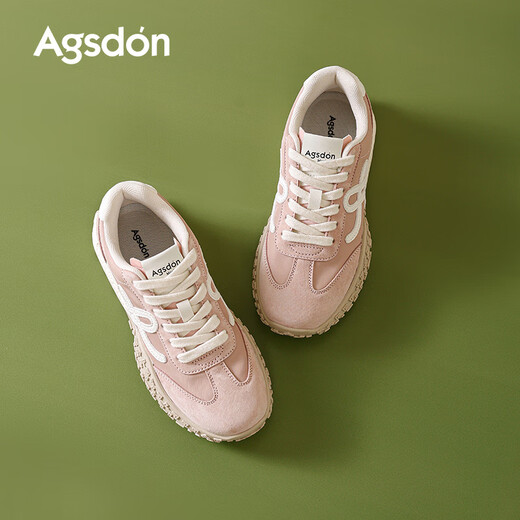 Agsdon German training shoes for women new versatile breathable sneakers for women thick-soled fashion casual shoes B151373 pink 38