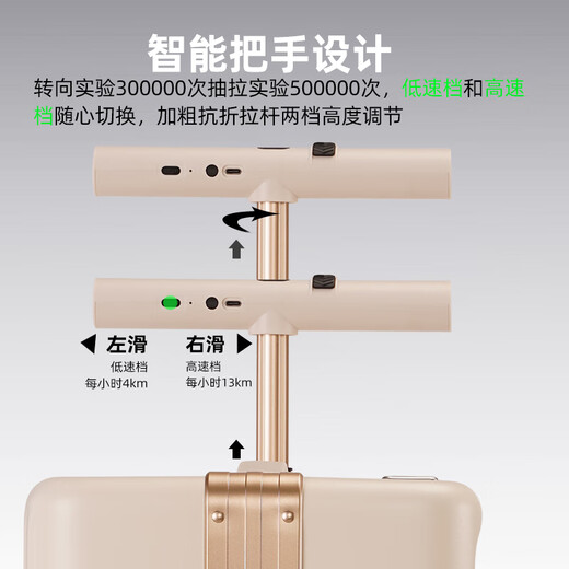 莎米特3C认证电动行李箱可坐可骑行电动智能遛娃拉杆旅行箱儒雅白20英寸