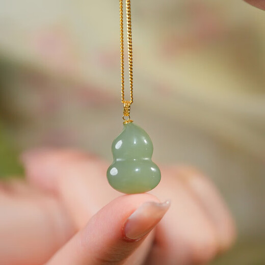 Love 925 sterling silver necklace women's Hetian jade gourd pendant 18k gold jewelry birthday gift for girlfriend and wife