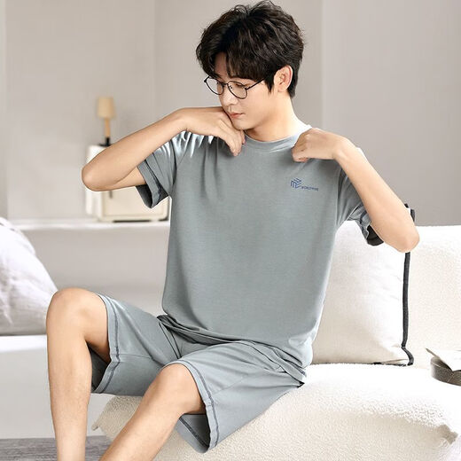 
Yalu Modal men's pajamas suit summer shorts shorts thin summer ice silk feel loose casual large size home G[6623] Modal shorts-cool and breathable L [recommended 100-120 Jin[Jin equals 0.5 kg]]
