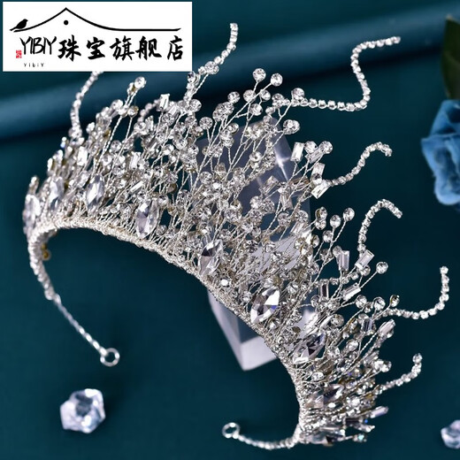 Yibiy Lapin Pan European y americano accesorios para el cabello Vestido de novia 9 Corona de diablo HP Headgear Diadema 36 Corona de lujo Set de dos piezas/6de