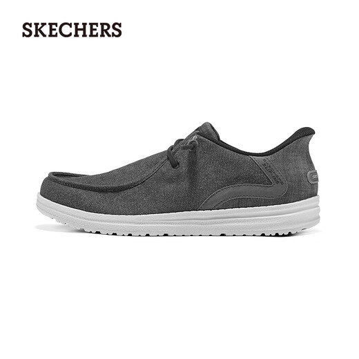 Skechers flash-on shoes men's autumn casual shoes one-leg business sneakers soft-soled beanie shoes canvas shoes 210959