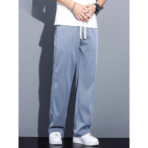 LA海澜之家(HLA)同款新款春夏季美式复古休闲牛仔裤男士天 HAL-YMO-1048黑色 M