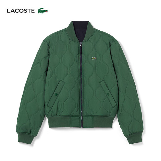 LACOSTE French crocodile men's fashionable lightweight outdoor double-sided short cotton jacket | BH5953 MI7/Navy Blue/Green M 175 50
