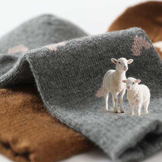 Bali Piggy Newborn Baby Socks Autumn and Winter Newborn Baby Wool Warm Socks Small Month-old Leg-Stretching Long Socks Children's Mid-Tube Socks Moon 0-1 Years Old 9-10cm