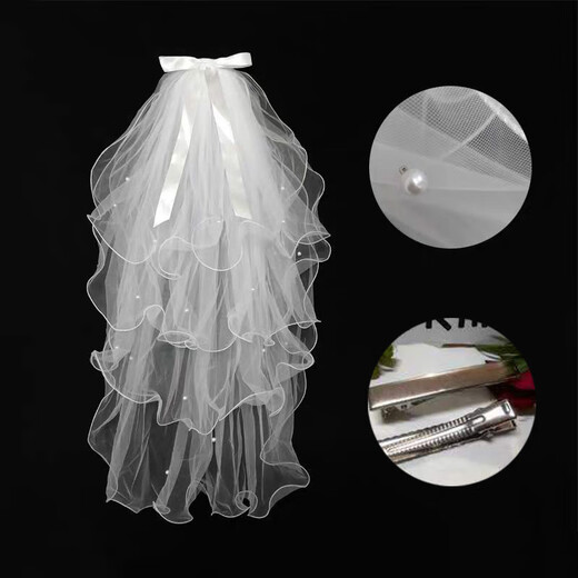 Jingli Jingda [globo de confesión] Velo y matrimonio matrimonio Bride tocado fotos Confession Decoración de velo de velo de los niños