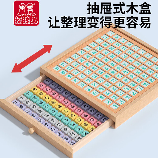 Fu Haier Magnetic Hunters Board Board Montessori Aides d'enseignement Mathematical Thinking Impterodiment Digital Building Bloums Enfants's Educational Toys Number Training [magnétique] Multi-fonction des centaines de cartes 1 Ensemble de pièces d'échecs
